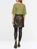 Marc Cain Sports Faux Leather Leopard Print Mini Skirt
