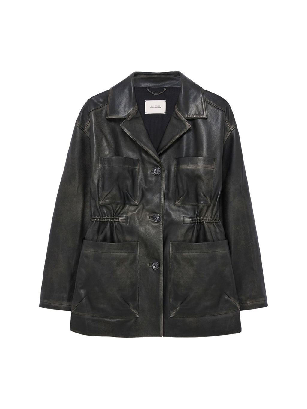 【ゆさ】Leather Collor Utility Jacket Dorothee Schumacher-Hangar9, Sleek Statement I Jacket, Women's