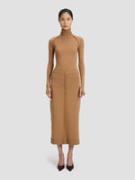 Victoria Beckham Button Detail Midi Skirt