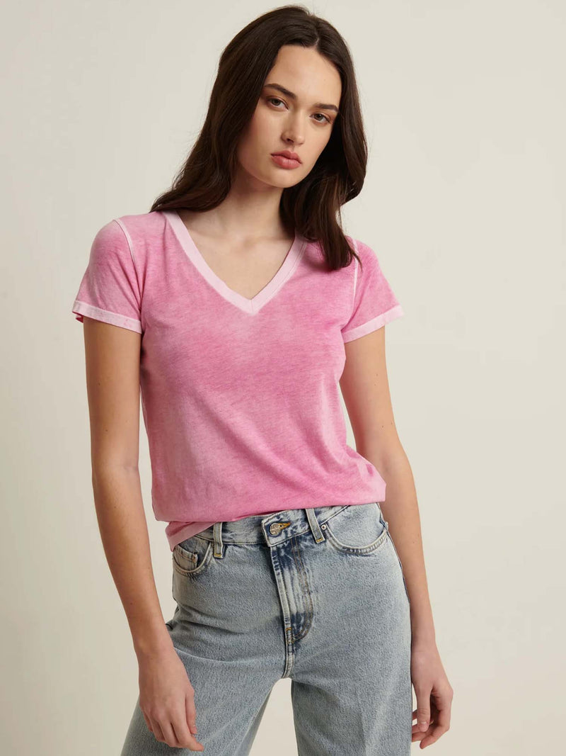 Patrick Assaraf Classic Reverse Spray V-neck T-shirt