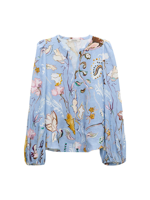 Dorothee Schumacher Floral Power Printed Linen Blouse