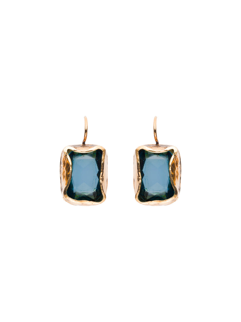 Thot Gioielli Big Gold Plated Earrings with Rhinestones