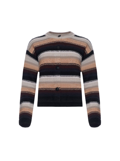 Sminfinity Pure &amp; Fluffy Striped Crewneck Jacket