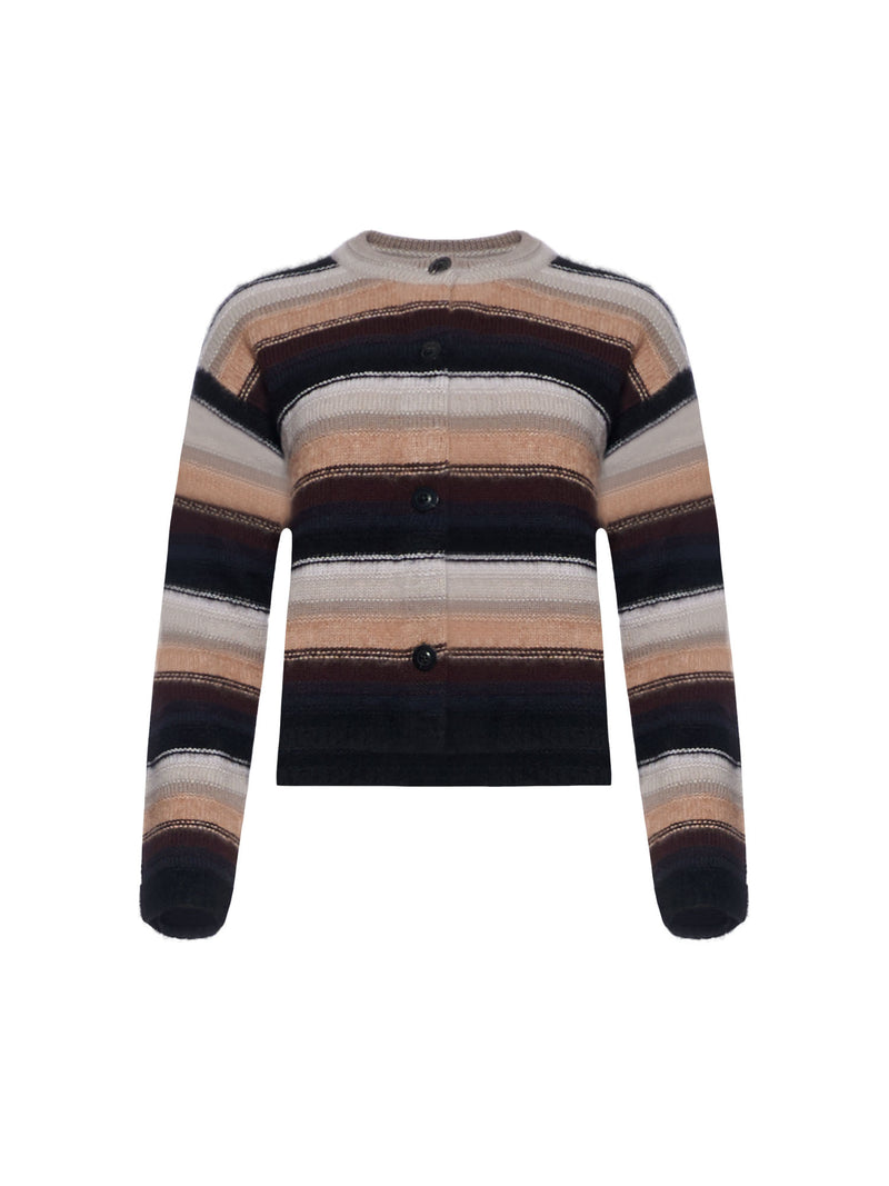 Sminfinity Pure &amp; Fluffy Striped Crewneck Jacket