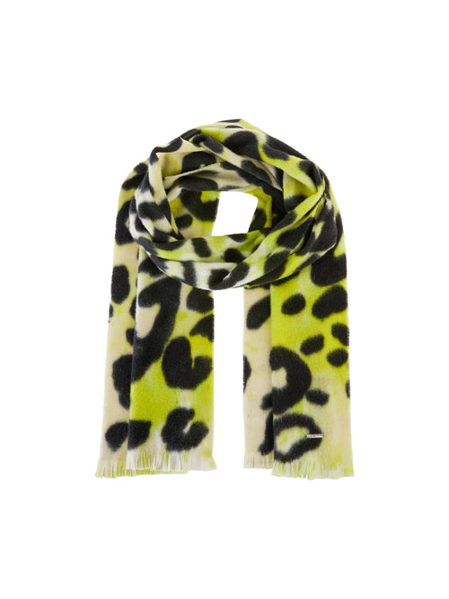 Marc Cain Sports Wool Scarf with Leopard Print