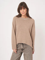 Repeat Oversized Knit Sweater with Rhinestone Detail