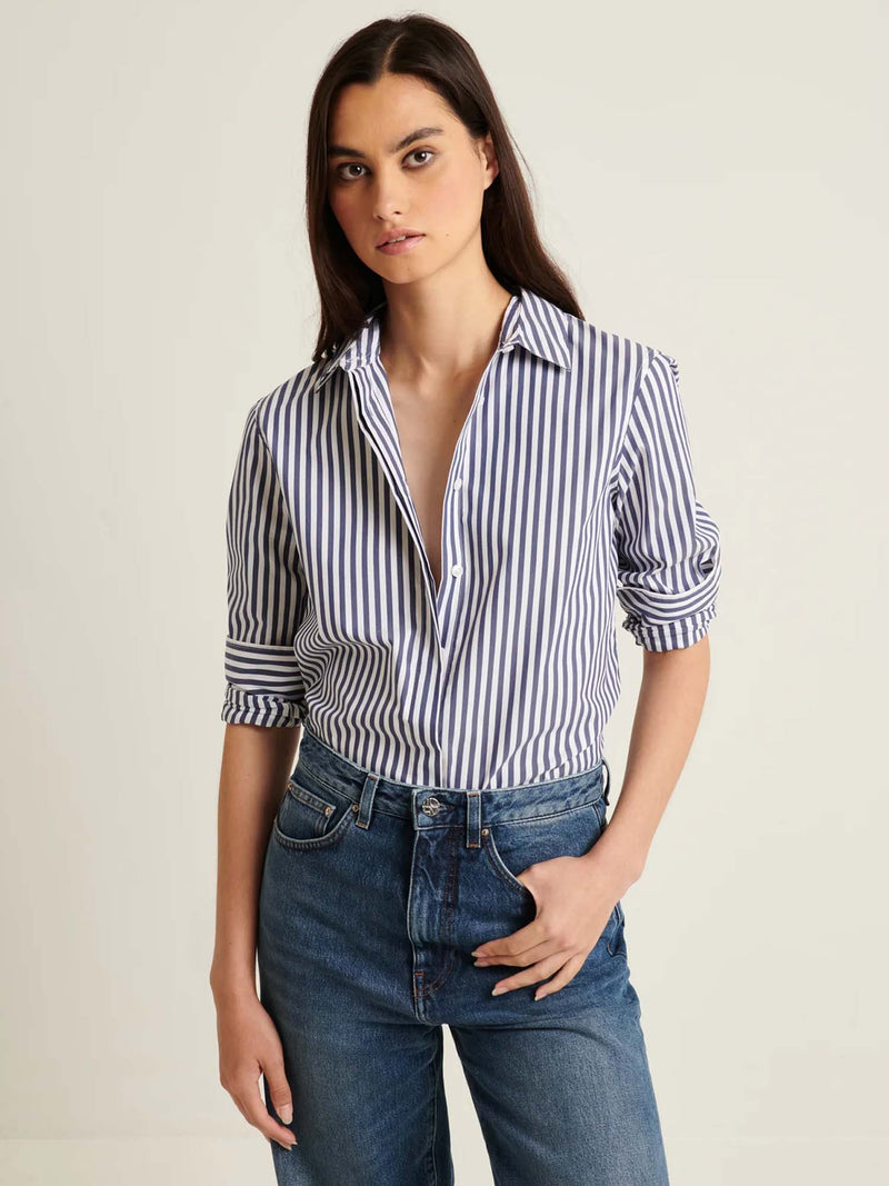 Patrick Assaraf Long Sleeve Striped Shirt