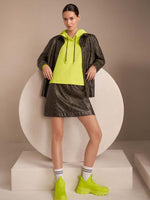 Marc Cain Sports Faux Leather Leopard Print Mini Skirt