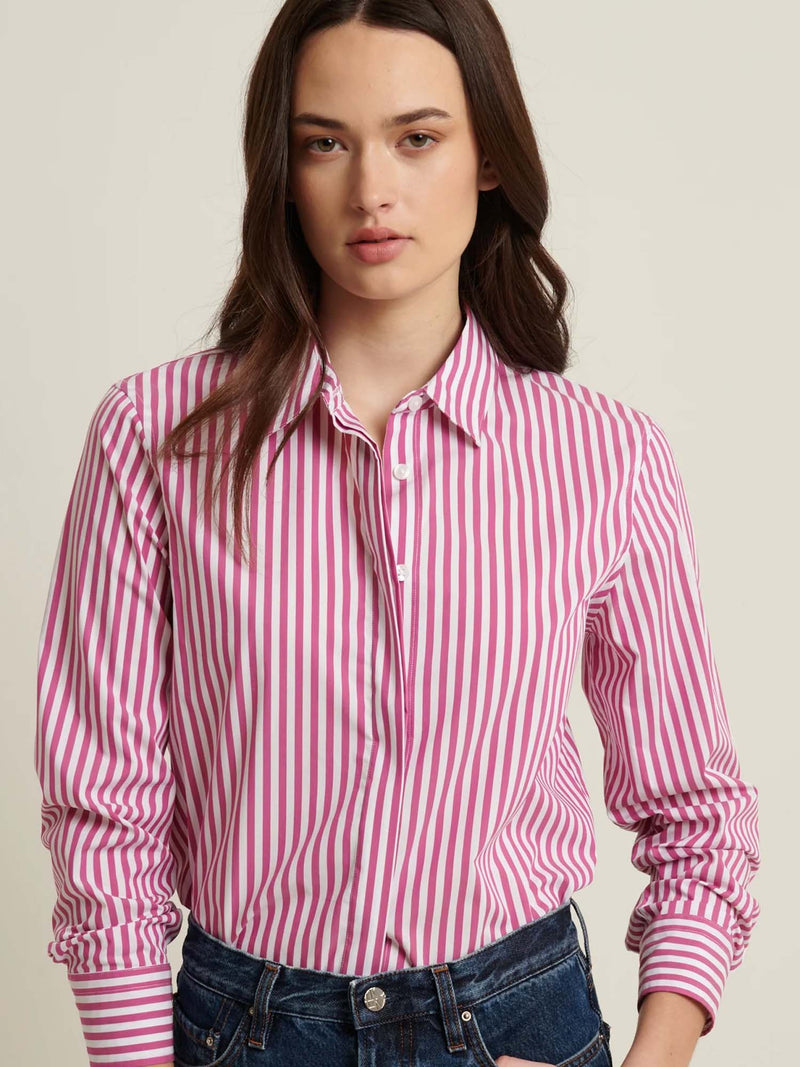 Patrick Assaraf Long Sleeve Striped Shirt