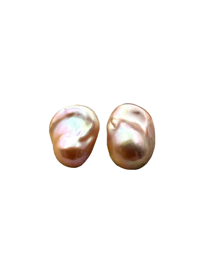 Natural Baroque Pearl Sterling Post Earring