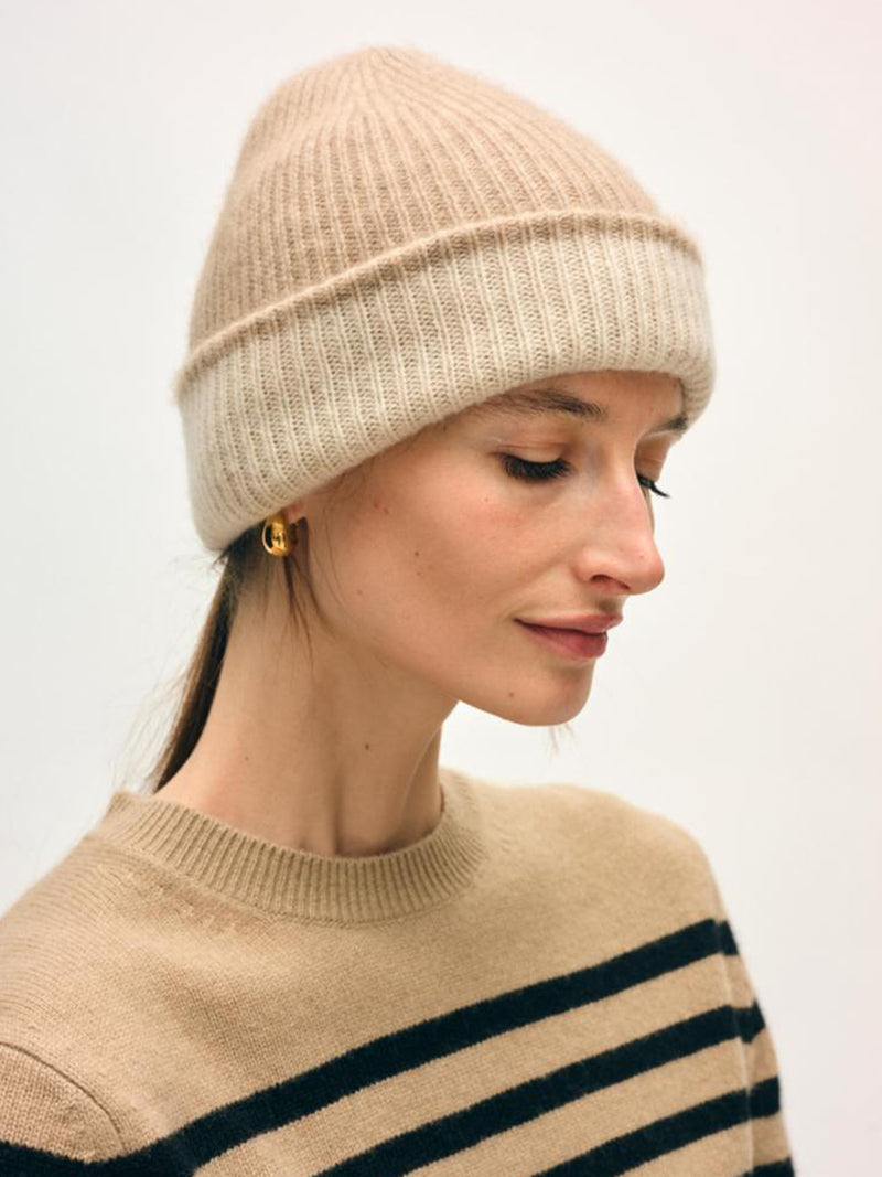 White + Warren Cashmere Colourblock Beanie