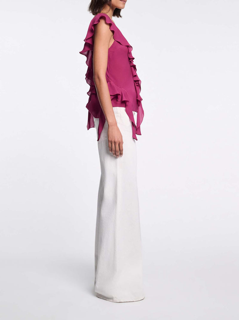 Dorothee Schumacher Sheer Twist I Top with Ruffle