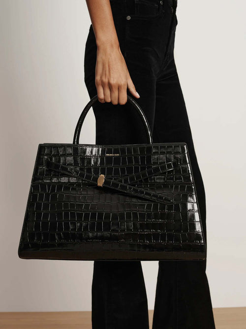 Veronica Beard Large Croc Embossed Dash Bag