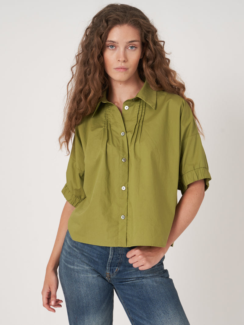 Repeat Loose Fit Button-Down Blouse