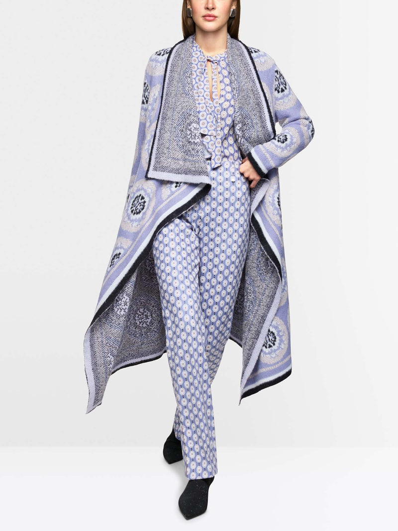 Marc Cain Knitted Coat with Waterfall Collar