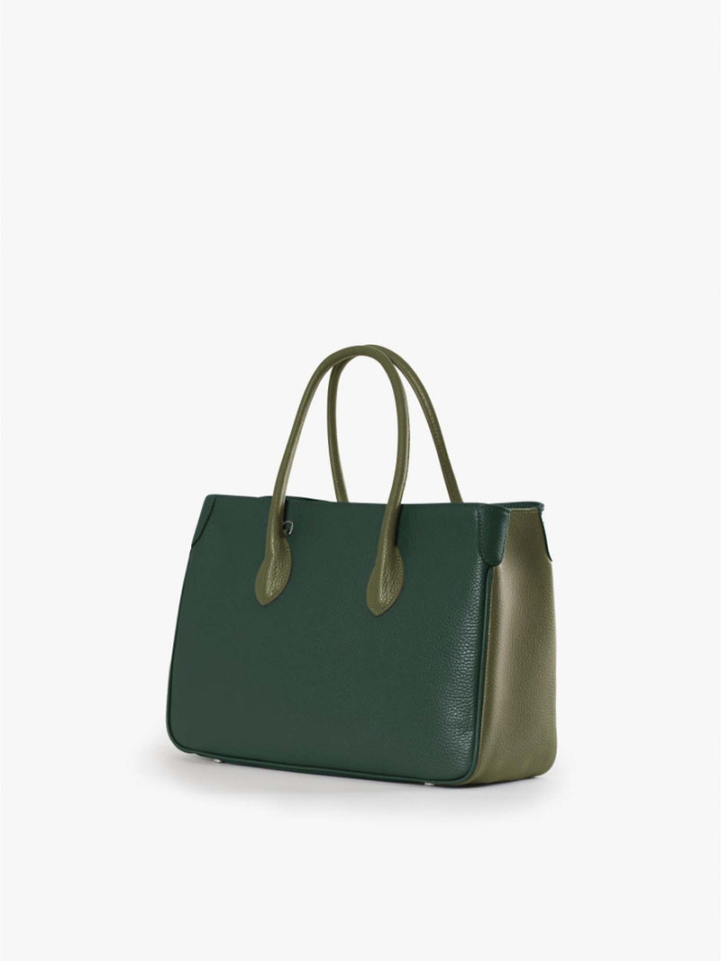 Cinzia Rocca Two Tone Leather Tote Bag