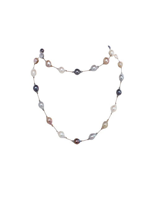 Margo Morrison Small Multi-Coloured Baroque Pearl Necklace