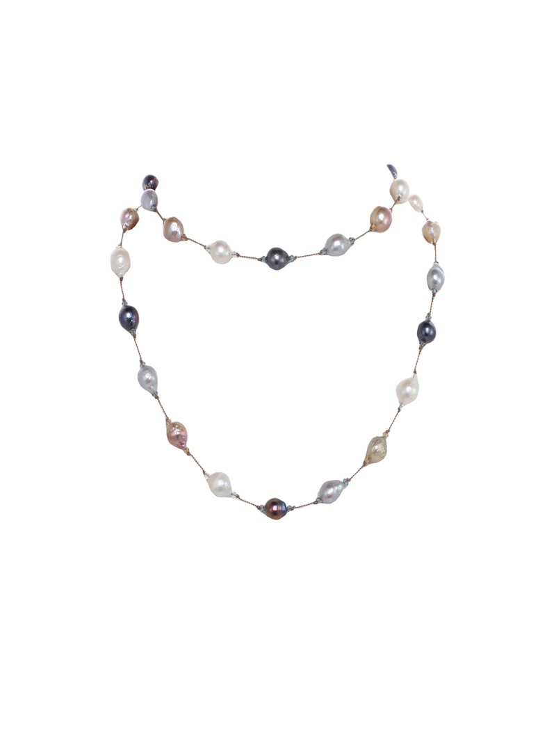Margo Morrison Small Multi-Coloured Baroque Pearl Necklace