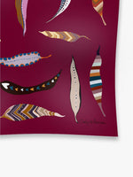 Cinzia Rocca Silk Twill Scarf with Feather Pattern
