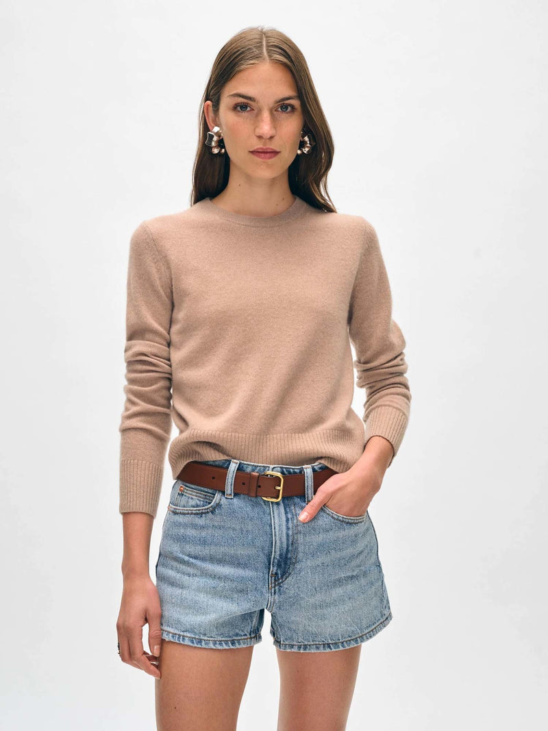 White + Warren Shrunken Classic Cashmere Crewneck