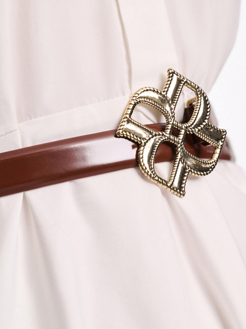 Dorothee Schumacher Subtle Shine D Rose Buckle Belt