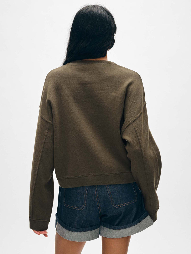 White + Warren Drop Shoulder Sweatshirt