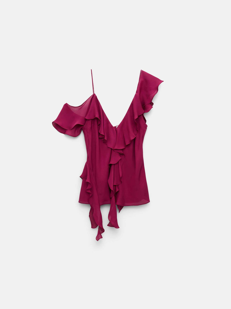 Dorothee Schumacher Sheer Twist I Top with Ruffle