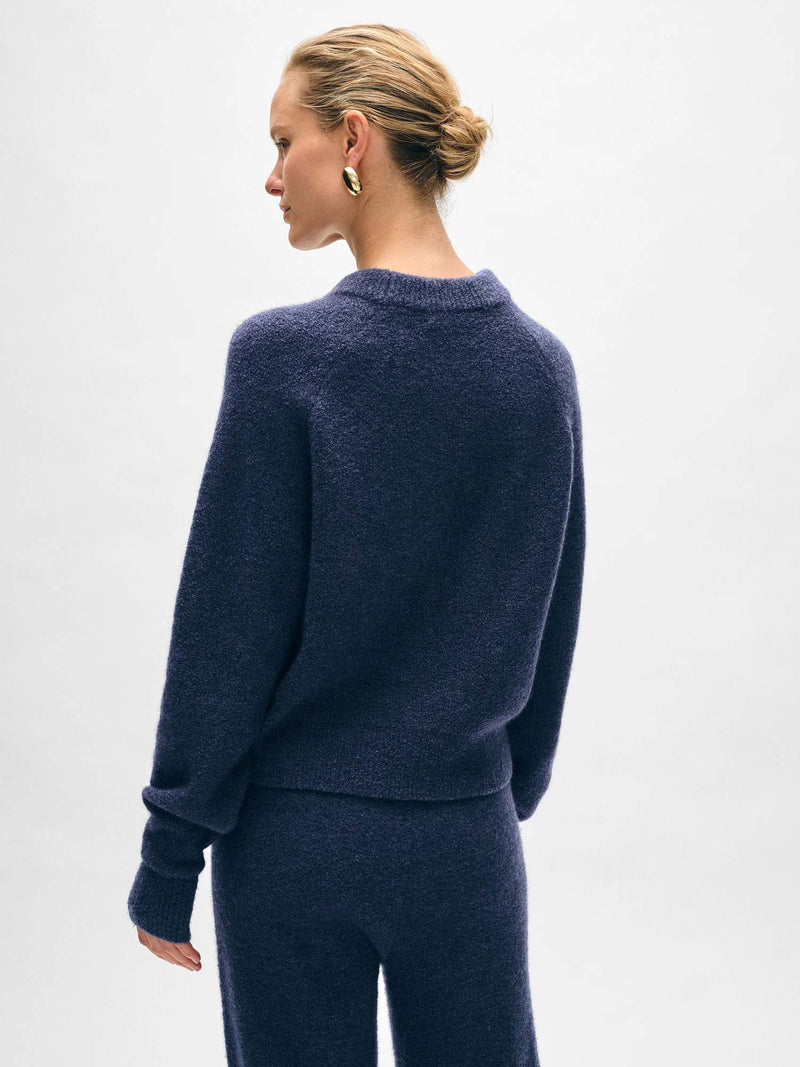 White + Warren Boucle Cashmere Sweatshirt