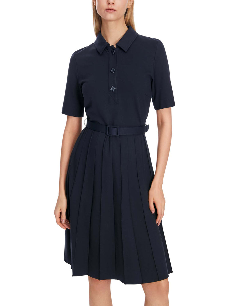 Marc Cain Polo Dress with Pleated Skirt