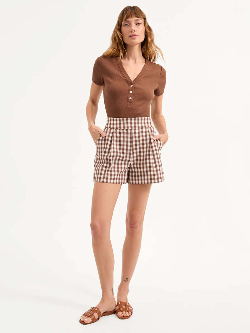 Veronica Beard Haina Gingham Seersucker Short