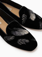 Arteana Gigi Velvet Smoking Slipper with 3D Embroidery