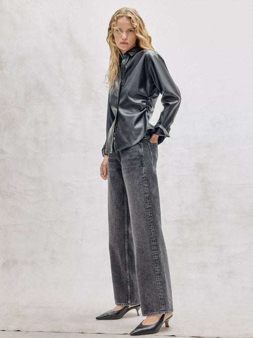 Rag &amp; Bone Leah Faux Leather Shirt