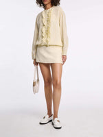 Dorothee Schumacher Cool Stripe Blouse with Ruffle