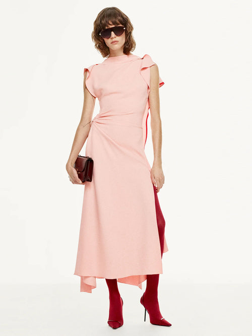 Victoria Beckham Drape Sleeve Midi Dress