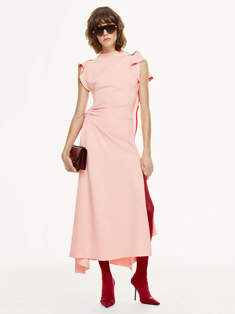 Victoria Beckham Drape Sleeve Midi Dress
