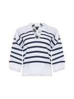 Repeat Striped Polo Neck Sweater