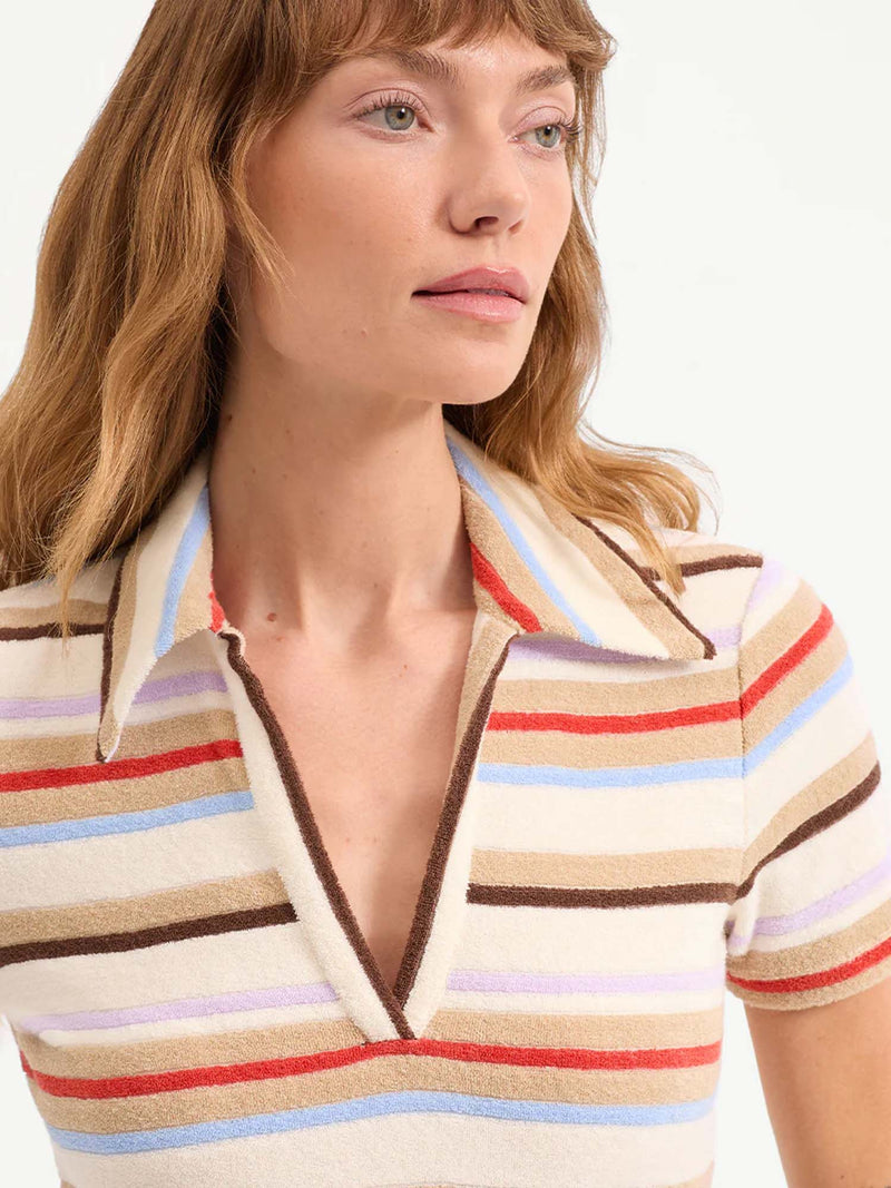 Veronica Beard Bailey Striped Polo Mini Dress