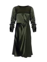 Mi Jong Lee Satin Faux Wrap Dress