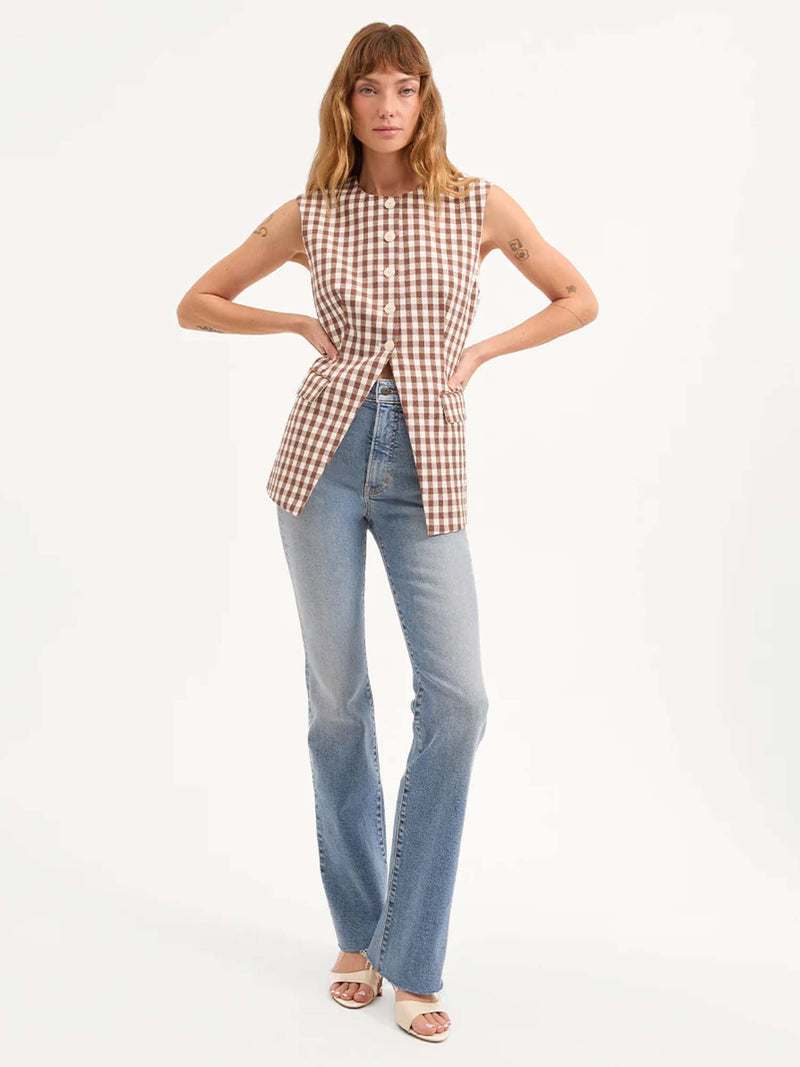 Veronica Beard Lois Gingham Seersucker Vest