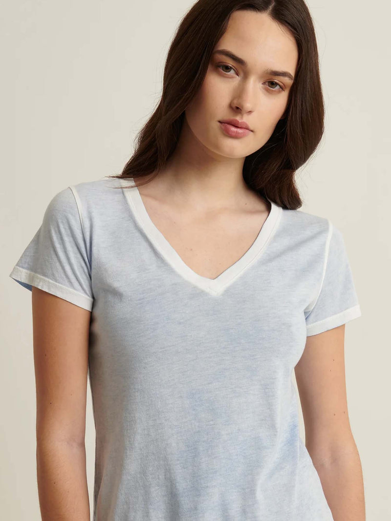 Patrick Assaraf Classic Reverse Spray V-neck T-shirt