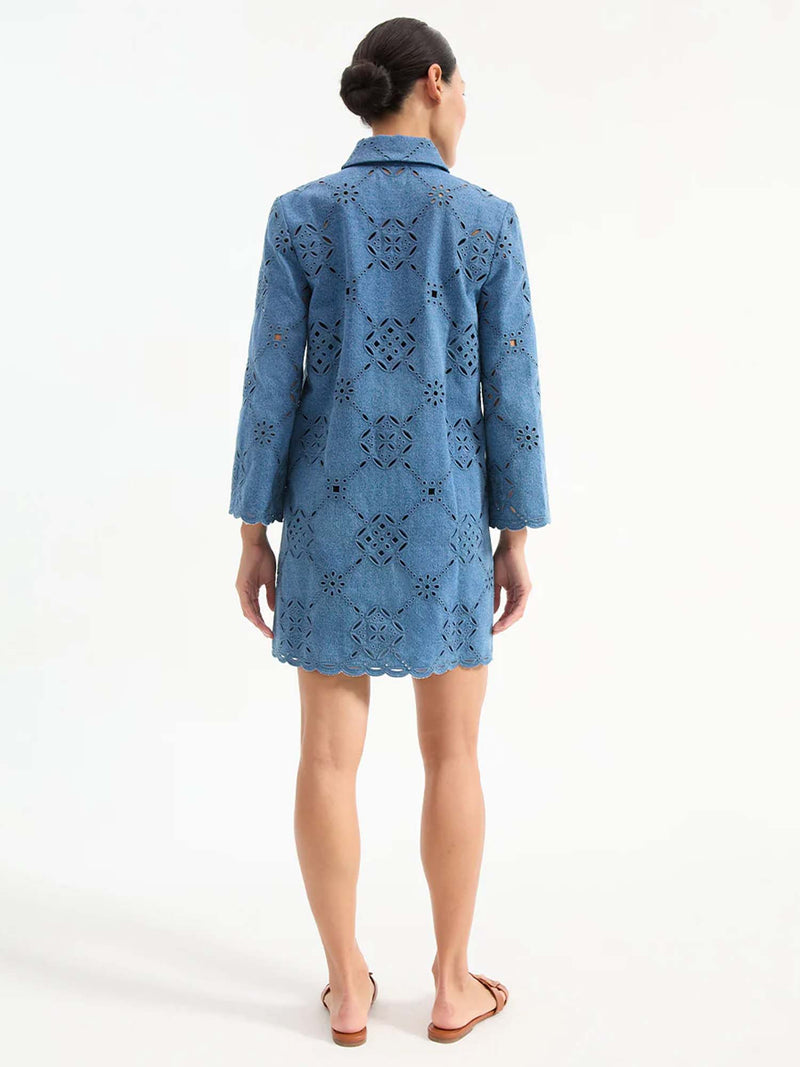 Veronica Beard Erilyn Eyelet Shirt Dress