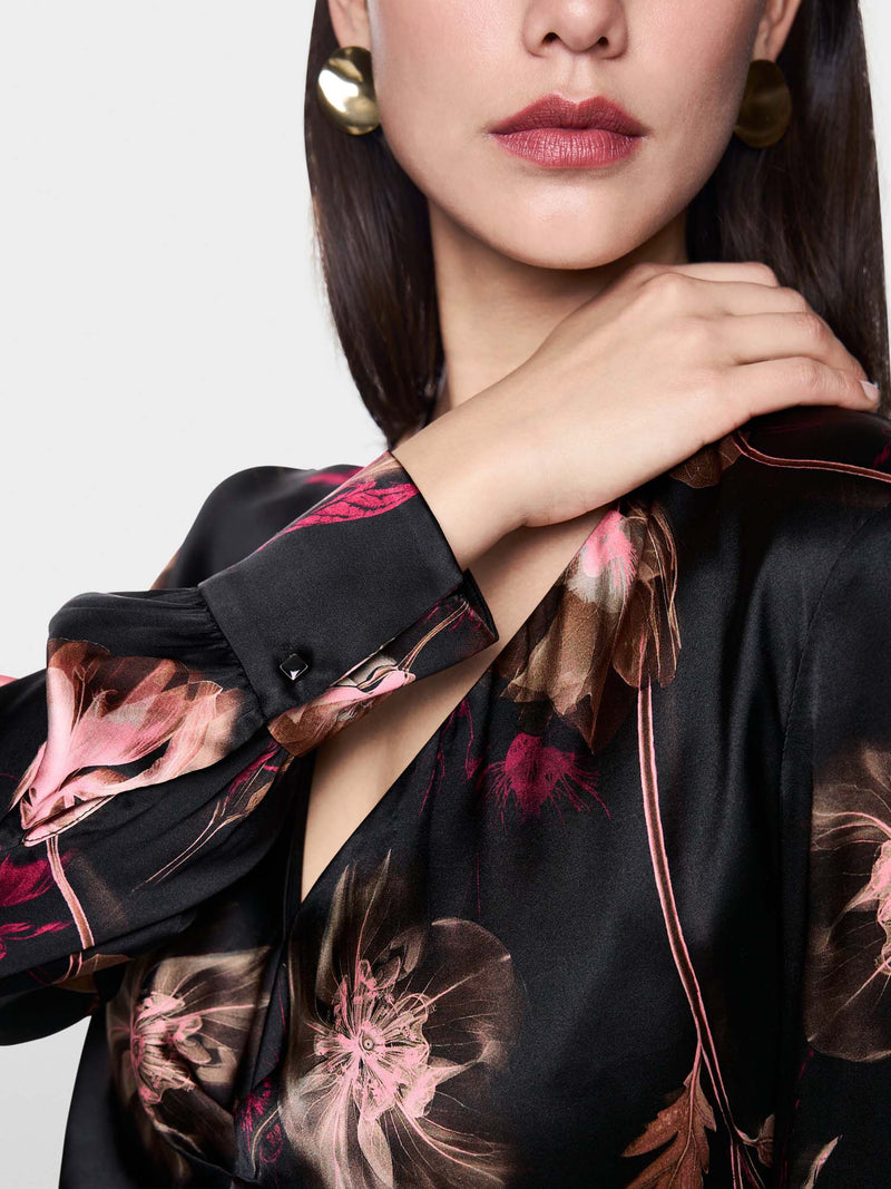 Marc Cain Silk Floral Print Dress