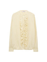 Dorothee Schumacher Cool Stripe Blouse with Ruffle