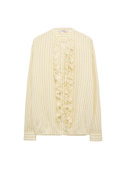 Dorothee Schumacher Cool Stripe Blouse with Ruffle