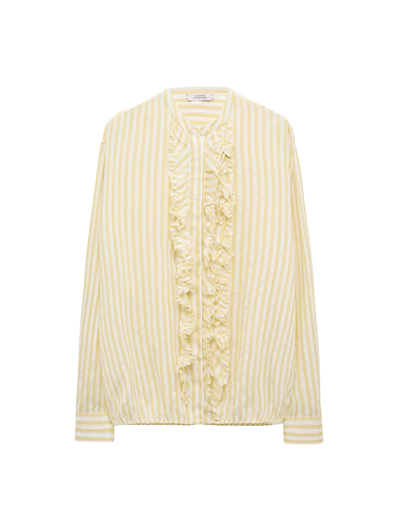 Dorothee Schumacher Cool Stripe Blouse with Ruffle