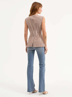 Veronica Beard Lois Gingham Seersucker Vest
