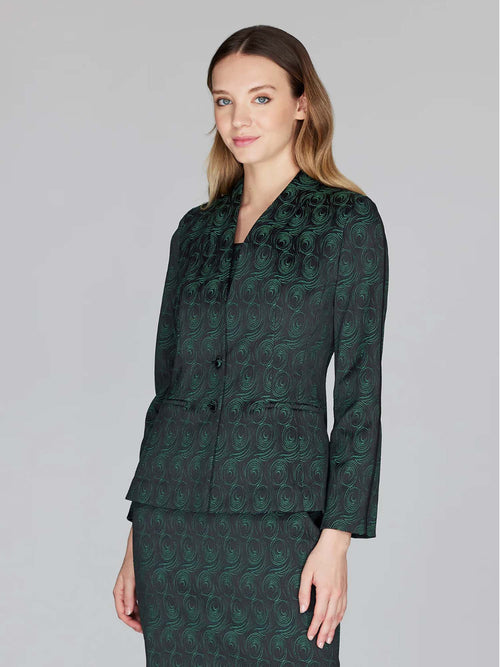 Mi Jong Lee Swirl Jacquard Fitted Jacket