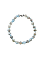 JMNYC Natural Coin Shaped Blue Boulder Opal Necklace