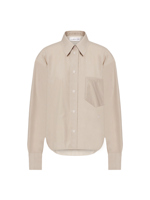 Victoria Beckham Cropped Long Sleeve Collared Shirt