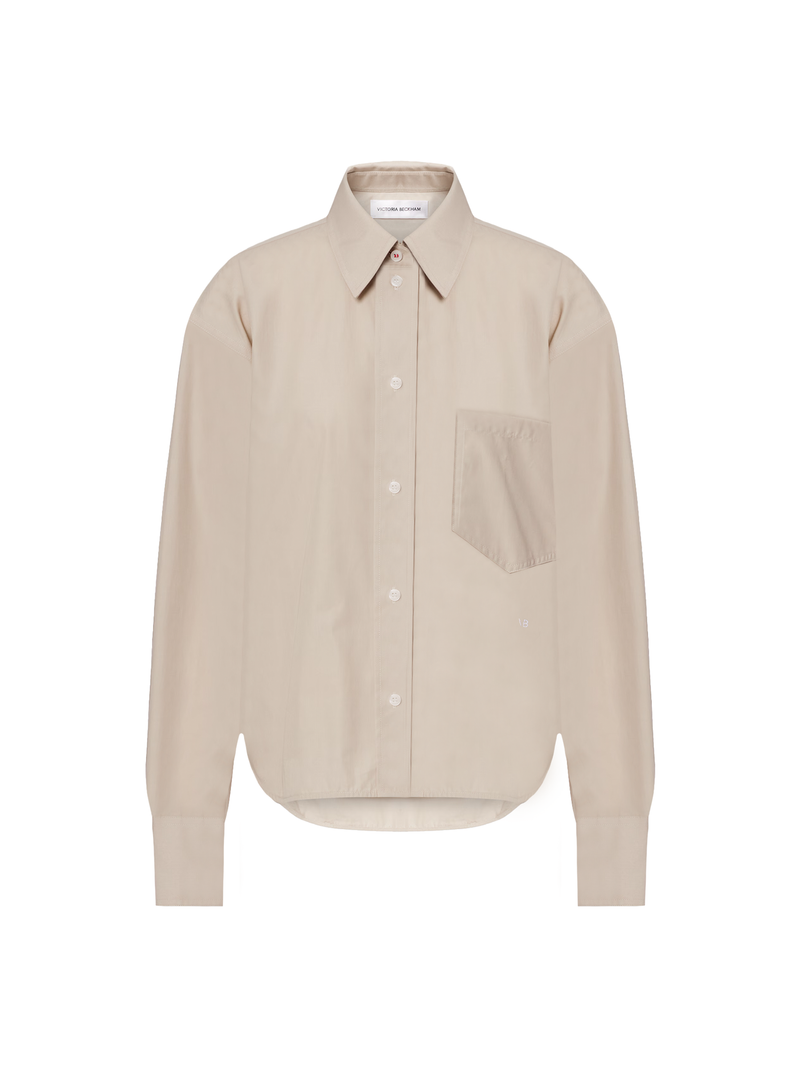 Victoria Beckham Cropped Long Sleeve Collared Shirt